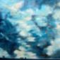 Sturmwolken ber dem Deich. Acryl auf Leinwand . 60 x 90 cm . 2021