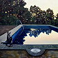Swimmingpool 5 h morgens . Acryl auf Leinwand . 140 x 200 cm . 2023
